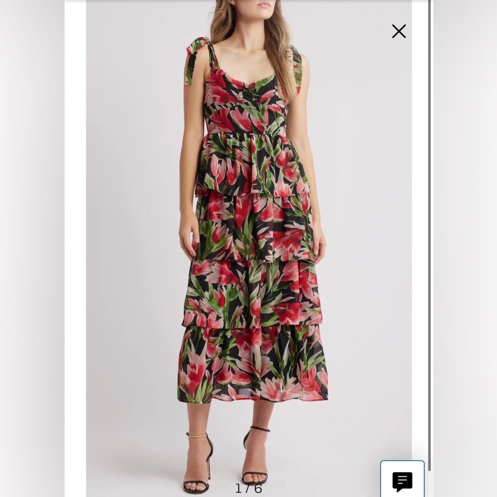 Julia Jordan Black and Red Asymmetrical Dress